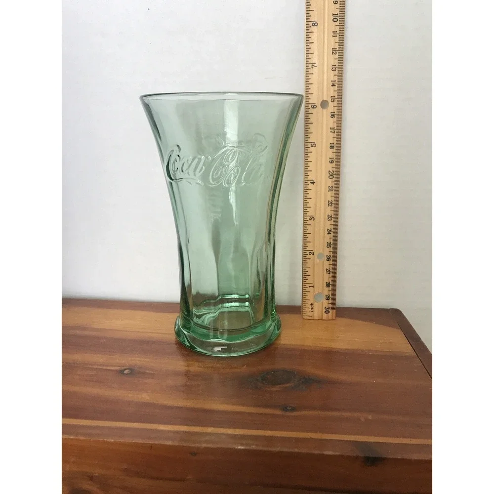 Vintage‎ Coca-Cola Georgia Green Glass 6 Inch Flared Tumbler Cup